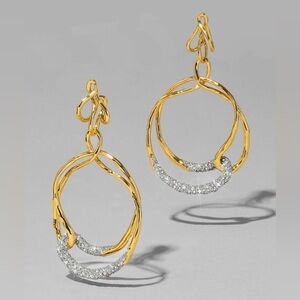 Alexis Bittar Solanales Twisted Drop Hoop Earrings